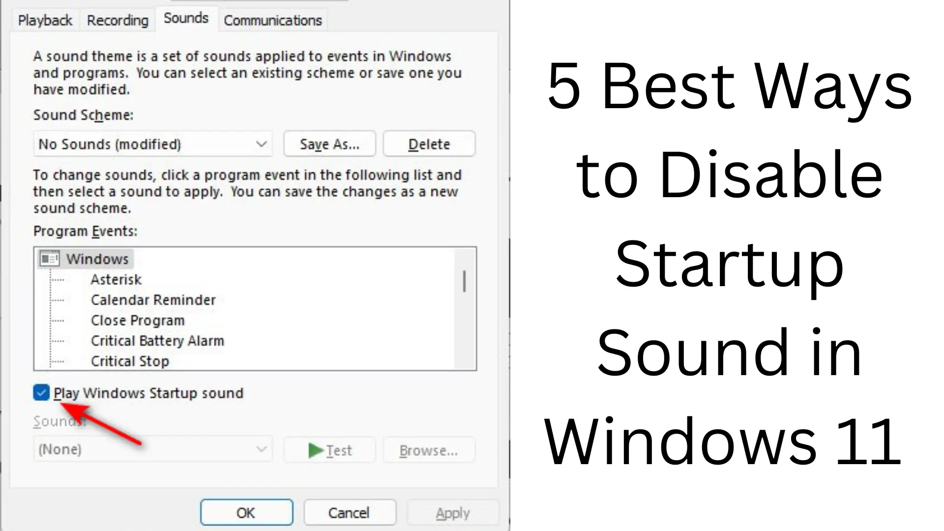 5 Best Ways to Turn Off Startup Sound in Windows 11