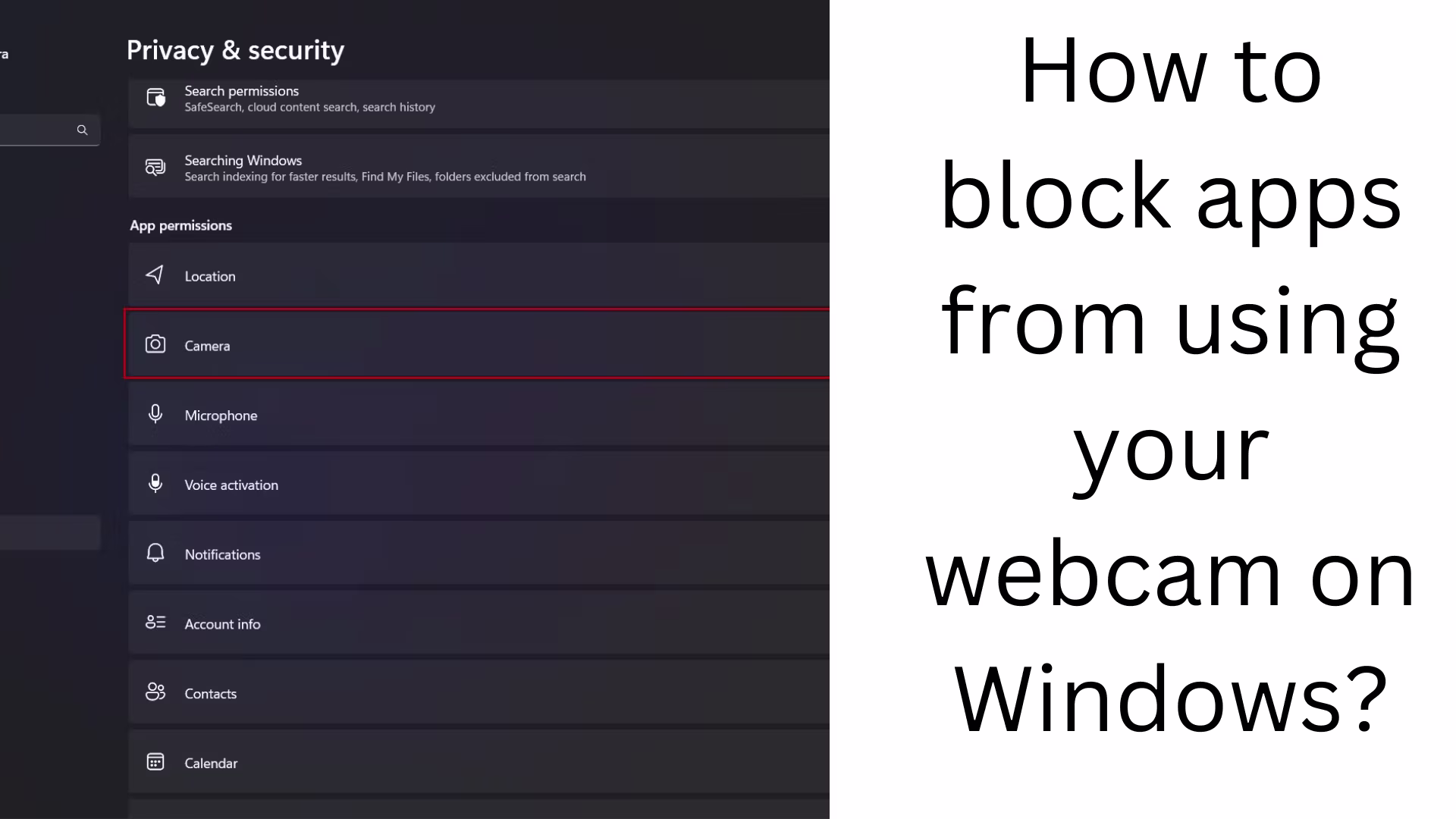 How ​​to block apps from using your webcam on Windows?