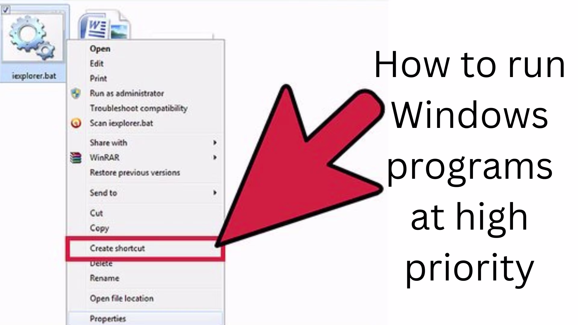 How to run Windows programs at high priority