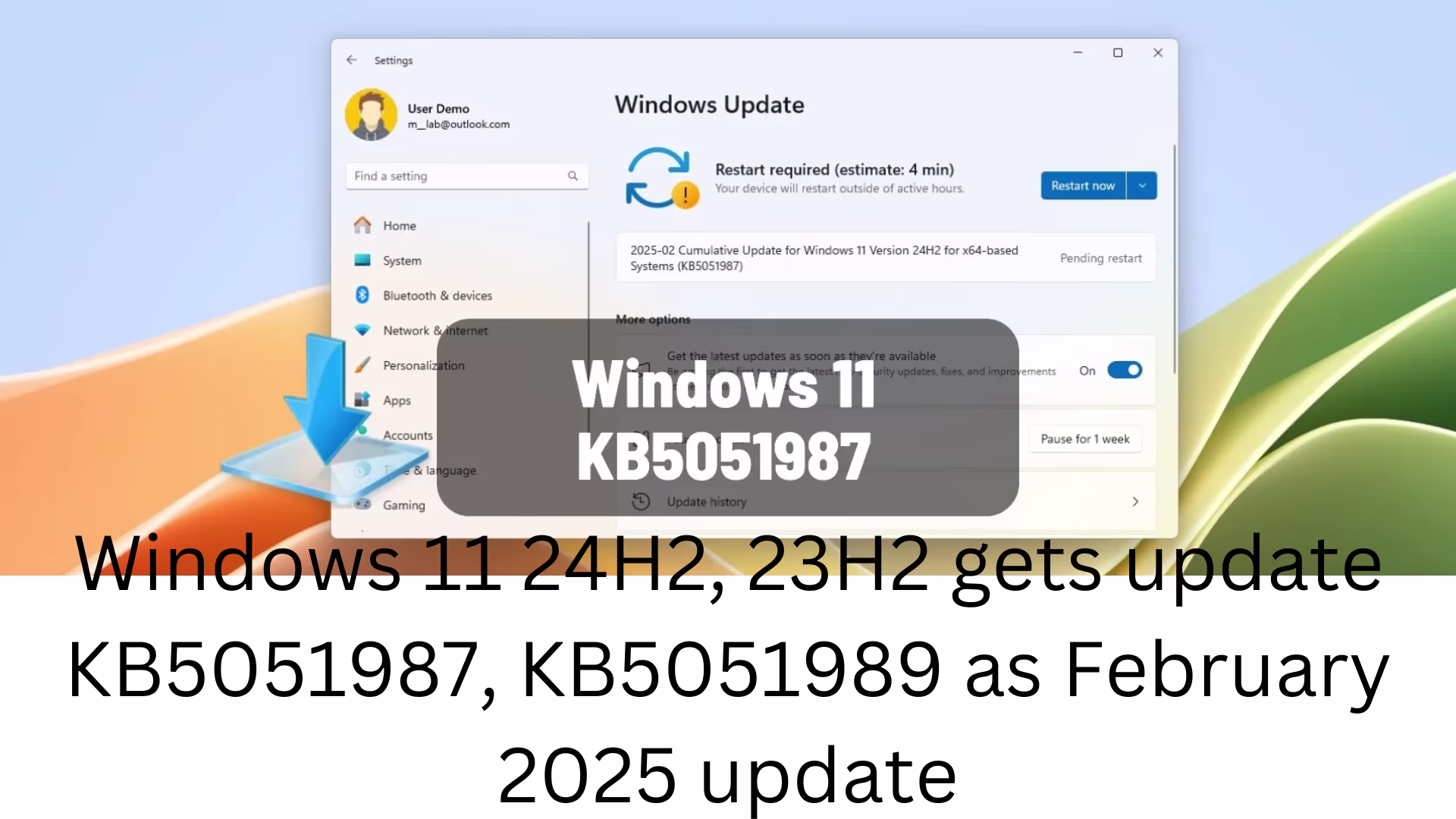 Windows 11 24H2, 23H2 gets update KB5051987, KB5051989 as February 2025 update