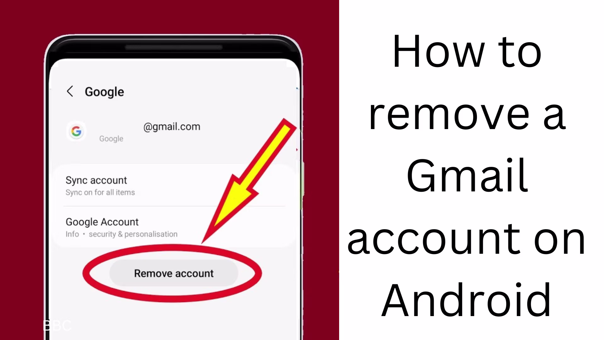 Delete Gmail Account on Android