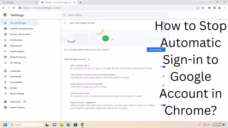 How to Stop Automatic Sign-in to Google Account in Chrome?