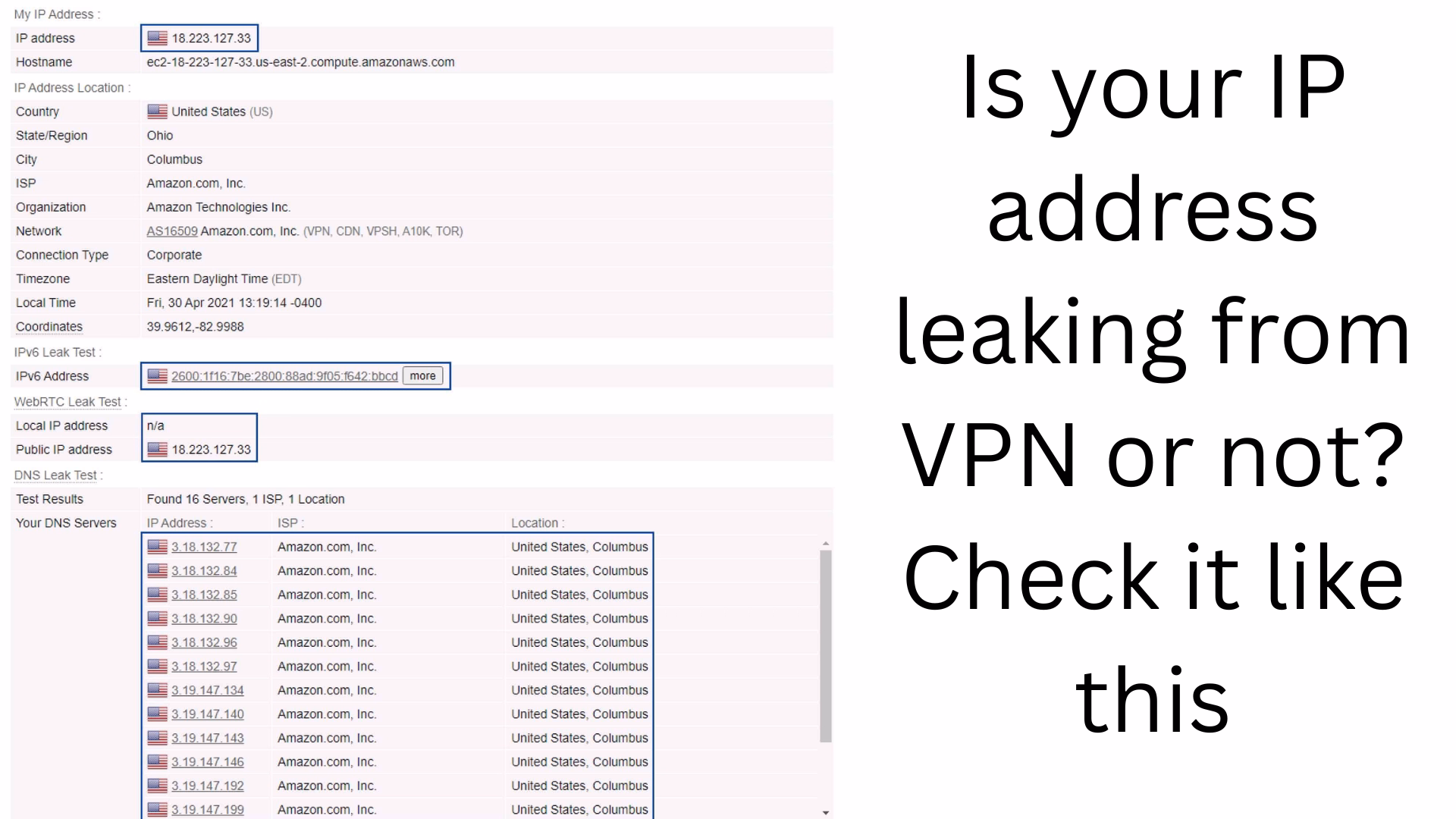 Is your IP address leaking from VPN or not? Check it like this