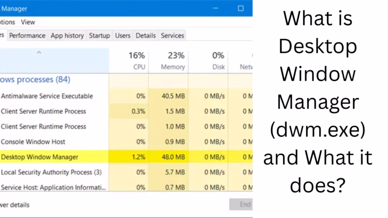 What is Desktop Window Manager (dwm.exe), and what does it do?