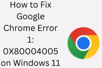 How to fix Google Chrome Error 1: 0X80004005 in Windows 11?