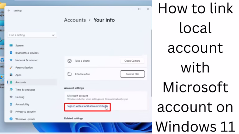 How to Link a Local Account to a Microsoft Account in Windows 11?