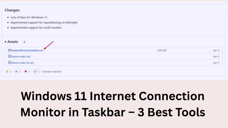 Internet Connection Monitor in Windows 11 Taskbar