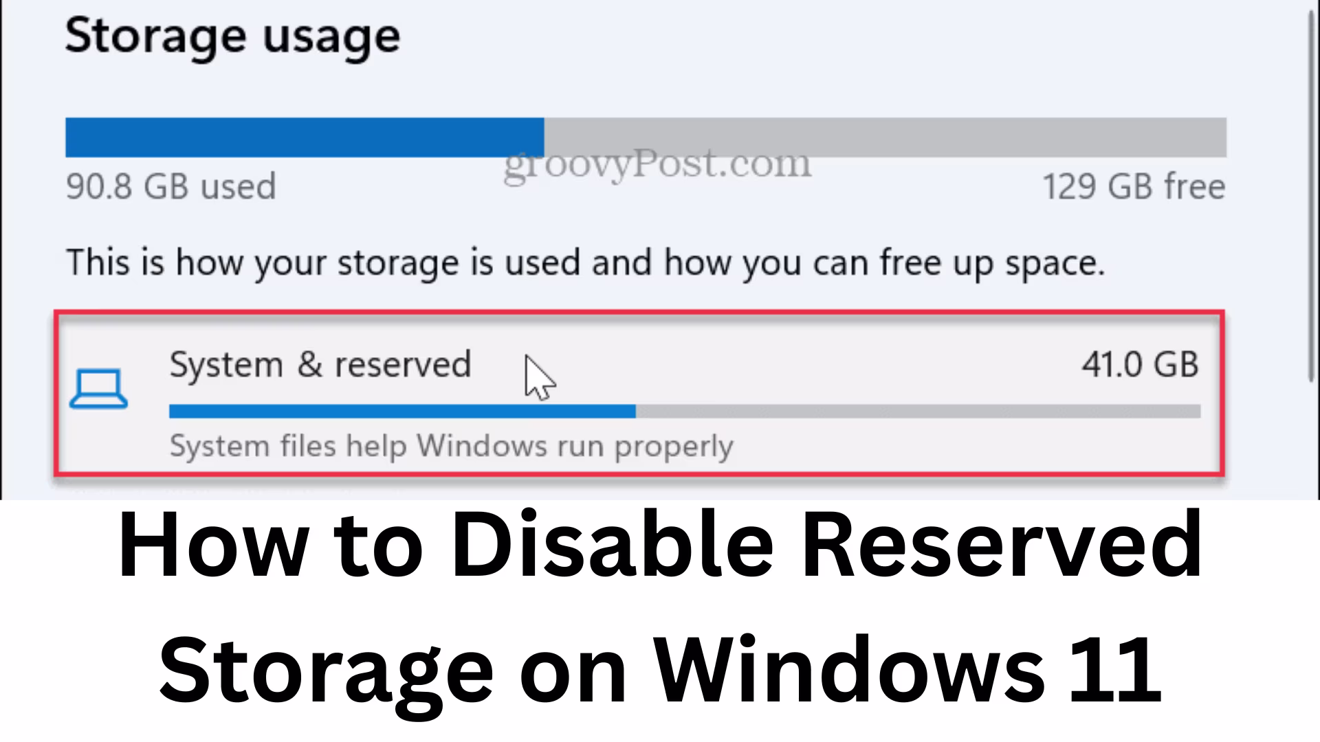 How to Disable Reserved Storage in Windows 11?
