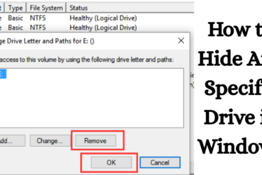How to Hide Any Specific Drive in Windows?