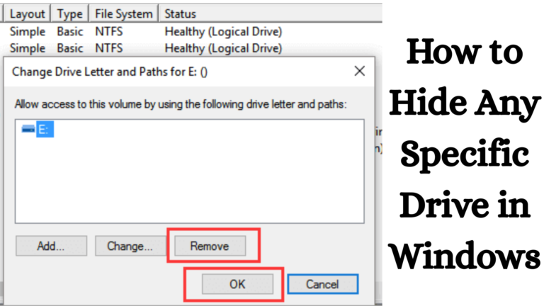 How to Hide Any Specific Drive in Windows?