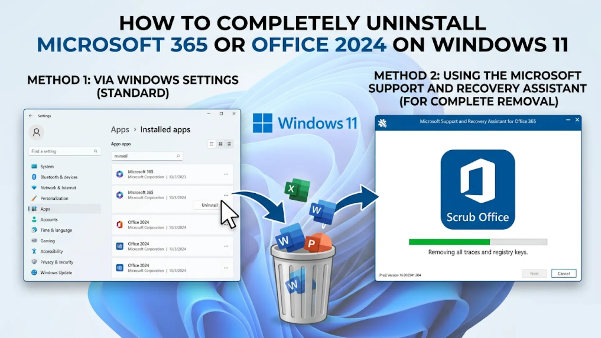 Easy and Effective Way to Completely Uninstall Microsoft 365 or Office 2024 Apps in Windows 11