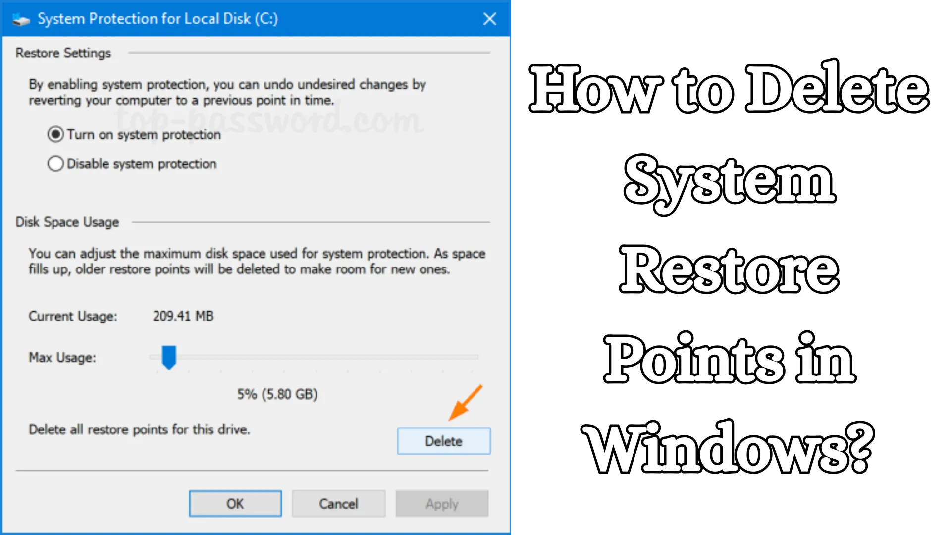 How to Delete System Restore Points in Windows