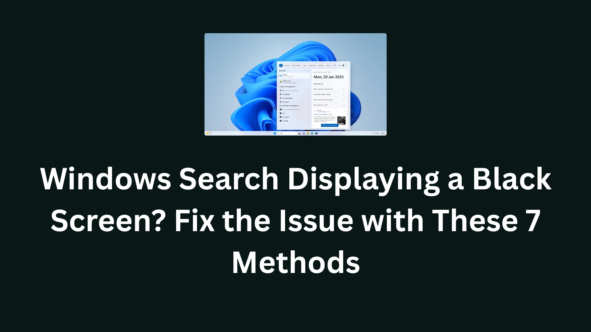 Windows Search Displaying a Black Screen? Fix the Issue with These 7 Methods